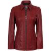 image:imageBlingsoul Leather Car Coats for Womens  Black Brown Real Long Leather Jacket WomenMarsha  Red Wax Leather Jacket
