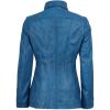 image:imageBlingsoul Leather Car Coats for Womens  Black Brown Real Long Leather Jacket WomenMarsha  Vivid Blue Wax Leather Jacket