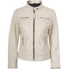 image:imageBlingsoul Leather Jacket Women  Quilted Cafe Racer Style Womens Leather JacketsJohnson  Off White Leather Jacket