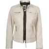 image:imageBlingsoul Leather Jacket Women  Quilted Cafe Racer Style Womens Leather JacketsJohnson  Off White Leather Jacket
