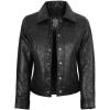 image:imageBlingsoul Real Lambskin Leather Jacket for Women Shirt Collar Leather Jacket WomensSilvia  Black Leather Jacket