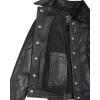 image:imageBlingsoul Real Lambskin Leather Jacket for Women Shirt Collar Leather Jacket WomensSilvia  Black Leather Jacket