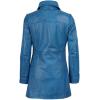 image:imageBlingsoul Womens Leather Jacket  Vintage Style Long Leather Jacket WomenKandis  Vivid Blue Coat