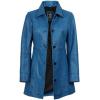 image:imageBlingsoul Womens Leather Jacket  Vintage Style Long Leather Jacket WomenKandis  Vivid Blue Coat