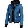 image:imageBlingsoul Hooded Leather Jacket Women  Real Lambskin Womens Leather Jackets with Detachable HoodVivid Blue  Betty Jacket