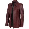 Marsha - Maroon Leather Jacket