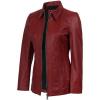 image:imageBlingsoul Leather Car Coats for Womens  Black Brown Real Long Leather Jacket WomenMarsha  Red Wax Leather Jacket