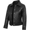 image:imageBlingsoul Real Lambskin Leather Jacket for Women Shirt Collar Leather Jacket WomensSilvia  Black Leather Jacket