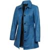 image:imageBlingsoul Womens Leather Jacket  Vintage Style Long Leather Jacket WomenKandis  Vivid Blue Coat