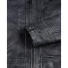 image:imageBlingsoul Leather Jacket Men  Quilted Cafe Racer Leather Jackets For MenDiamond1  Black Distressed Washed Jacket