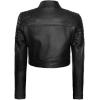 image:imageBlingsoul Trendy Short Real Lambskin Womens Leather Jacket  Cropped Leather Jacket WomenBlack  Edna Cropped Jacket