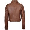 image:imageBlingsoul Trendy Short Real Lambskin Womens Leather Jacket  Cropped Leather Jacket WomenCognac Wax  Mable Cropped Jacket