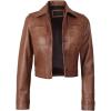 image:imageBlingsoul Trendy Short Real Lambskin Womens Leather Jacket  Cropped Leather Jacket WomenCognac Wax  Mable Cropped Jacket