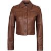 image:imageBlingsoul Trendy Short Real Lambskin Womens Leather Jacket  Cropped Leather Jacket WomenCognac Wax  Mable Cropped Jacket