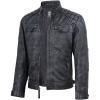image:imageBlingsoul Leather Jacket Men  Quilted Cafe Racer Leather Jackets For MenDiamond1  Black Distressed Washed Jacket