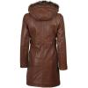 image:imageBlingsoul Womens Long Leather Coat  Real Lambskin Leather Jacket with Shearling Collar Car Coat Style Leather Jacket WomenBrown  Jean Hooded Coat