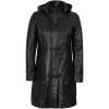 image:imageBlingsoul Womens Long Leather Coat  Real Lambskin Leather Jacket with Shearling Collar Car Coat Style Leather Jacket WomenLesa  Black Jacket