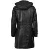 image:imageBlingsoul Womens Long Leather Coat  Real Lambskin Leather Jacket with Shearling Collar Car Coat Style Leather Jacket WomenLesa  Black Jacket