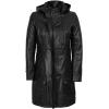 image:imageBlingsoul Womens Long Leather Coat  Real Lambskin Leather Jacket with Shearling Collar Car Coat Style Leather Jacket WomenLesa  Black Jacket