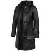 image:imageBlingsoul Womens Long Leather Coat  Real Lambskin Leather Jacket with Shearling Collar Car Coat Style Leather Jacket WomenLesa  Black Jacket