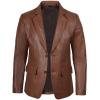 image:imageBlingsoul Real Lambskin Mens Leather Blazer  Casual 2 Buttons Leather Jacket for MenCognac  Edwin Leather Blazer