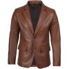 image:imageBlingsoul Real Lambskin Mens Leather Blazer  Casual 2 Buttons Leather Jacket for MenCognac  Edwin Leather Blazer