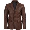 image:imageBlingsoul Real Lambskin Mens Leather Blazer  Casual 2 Buttons Leather Jacket for MenCognac Wax  Eliseo Leather Blazer