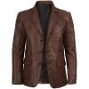 image:imageBlingsoul Real Lambskin Mens Leather Blazer  Casual 2 Buttons Leather Jacket for MenCognac Wax  Eliseo Leather Blazer