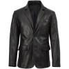 image:imageBlingsoul Real Lambskin Mens Leather Blazer  Casual 2 Buttons Leather Jacket for MenMaroon Distressed Black  Juan Leather Blazer