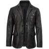 image:imageBlingsoul Real Lambskin Mens Leather Blazer  Casual 2 Buttons Leather Jacket for MenMaroon Distressed Black  Juan Leather Blazer