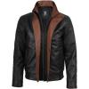 image:imageBlingsoul Leather Jacket Men Black and Brown Leather Jackets For MenErin  Black  Cognac Jacket