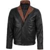 image:imageBlingsoul Leather Jacket Men Black and Brown Leather Jackets For MenErin  Black  Cognac Jacket