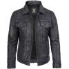 image:imageBlingsoul Premium Vintage Leather Jacket Men  Real Lambskin Trucker Mens Leather JacketsBlack Distressed Washed  Fernando Jacket