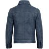 image:imageBlingsoul Premium Vintage Leather Jacket Men  Real Lambskin Trucker Mens Leather JacketsBlue Distressed Washed  Fernando Jacket