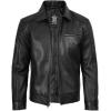 image:imageBlingsoul Vintage Real Lambskin Leather Jacket For Mens  Moto Style Classic Shirt Collar Leather Jacket MenBlack  Neville Jacket