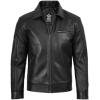 image:imageBlingsoul Vintage Real Lambskin Leather Jacket For Mens  Moto Style Classic Shirt Collar Leather Jacket MenBlack  Neville Jacket