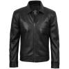 image:imageBlingsoul Vintage Real Lambskin Leather Jacket For Mens  Moto Style Classic Shirt Collar Leather Jacket MenBlack  Tony Jacket