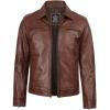 image:imageBlingsoul Vintage Real Lambskin Leather Jacket For Mens  Moto Style Classic Shirt Collar Leather Jacket MenCognac  Kyle Leather Jacket