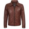 image:imageBlingsoul Vintage Real Lambskin Leather Jacket For Mens  Moto Style Classic Shirt Collar Leather Jacket MenCognac  Mark Jacket