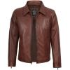 image:imageBlingsoul Vintage Real Lambskin Leather Jacket For Mens  Moto Style Classic Shirt Collar Leather Jacket MenCognac  Mark Jacket