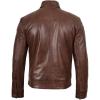 image:imageBlingsoul Vintage Real Lambskin Leather Jacket For Mens  Moto Style Classic Shirt Collar Leather Jacket MenCognac  Tony Jacket