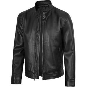 image:imageBlingsoul Real Lambskin Leather Jacket Men  Leather Jackets for MenOwen  Black Jacket