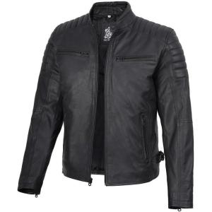 image:imageBlingsoul Real Lambskin Mens Leather Jackets  Cafe Racer Style Premium Leather Jacket MenFelix  Matte Black Jacket