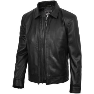 image:imageBlingsoul Vintage Real Lambskin Leather Jacket For Mens  Moto Style Classic Shirt Collar Leather Jacket MenBlack  Tony Jacket