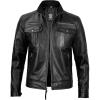 image:imageBlingsoul Stylish Black amp Brown Cafe Racer Leather Jacket For Men  Real Lambskin Leather Motorcycle Jacket mensMoffit  Black Leather Jacket