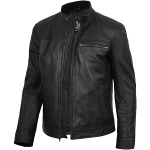image:imageBlingsoul Stylish Black amp Brown Cafe Racer Leather Jacket For Men  Real Lambskin Leather Motorcycle Jacket mensBlack  Bickford Jacket