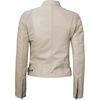 image:imageBlingsoul Womens Lambskin Leather Jacket  Cafe Racer Style Genuine Leather Jacket for Women SnapTab CollarBeige