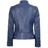 image:imageBlingsoul Womens Lambskin Leather Jacket  Cafe Racer Style Genuine Leather Jacket for Women SnapTab CollarBlue