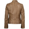 image:imageBlingsoul Womens Lambskin Leather Jacket  Cafe Racer Style Genuine Leather Jacket for Women SnapTab CollarCamel Wax