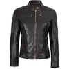 image:imageBlingsoul Womens Lambskin Leather Jacket  Cafe Racer Style Genuine Leather Jacket for Women SnapTab CollarDark Brown Ruboff